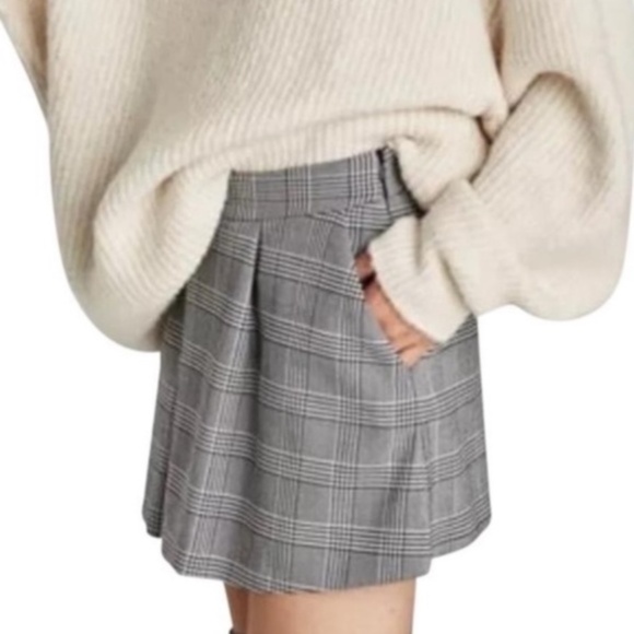 Zara Grey Plaid Skirt Skort Shorts Size XS EUC! - Picture 3 of 10
